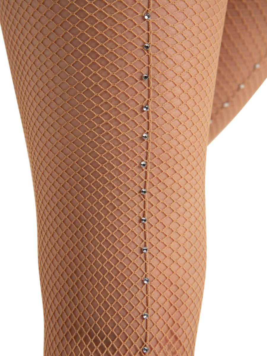 Fish Net Spandex Rhinestone Fabric - Solid Spandex Fish Net Rhinestone