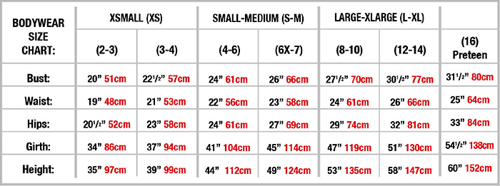 WINGS Clothing Size Guide  Size Guide for All Products- Wings