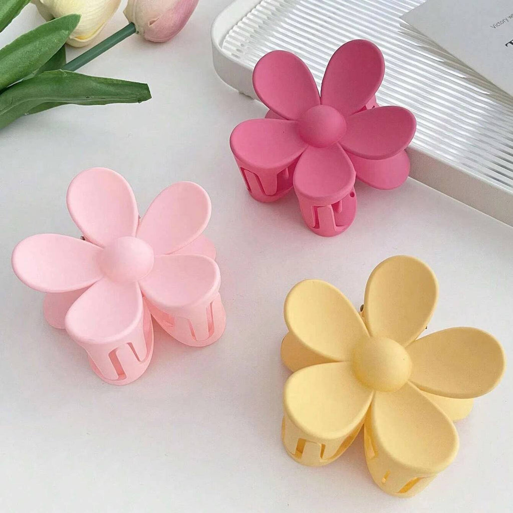 42POPS - SI-25508 Large Flower Shape Hair Claw Clips: 3PinkMix-161891 / OS 42POPS