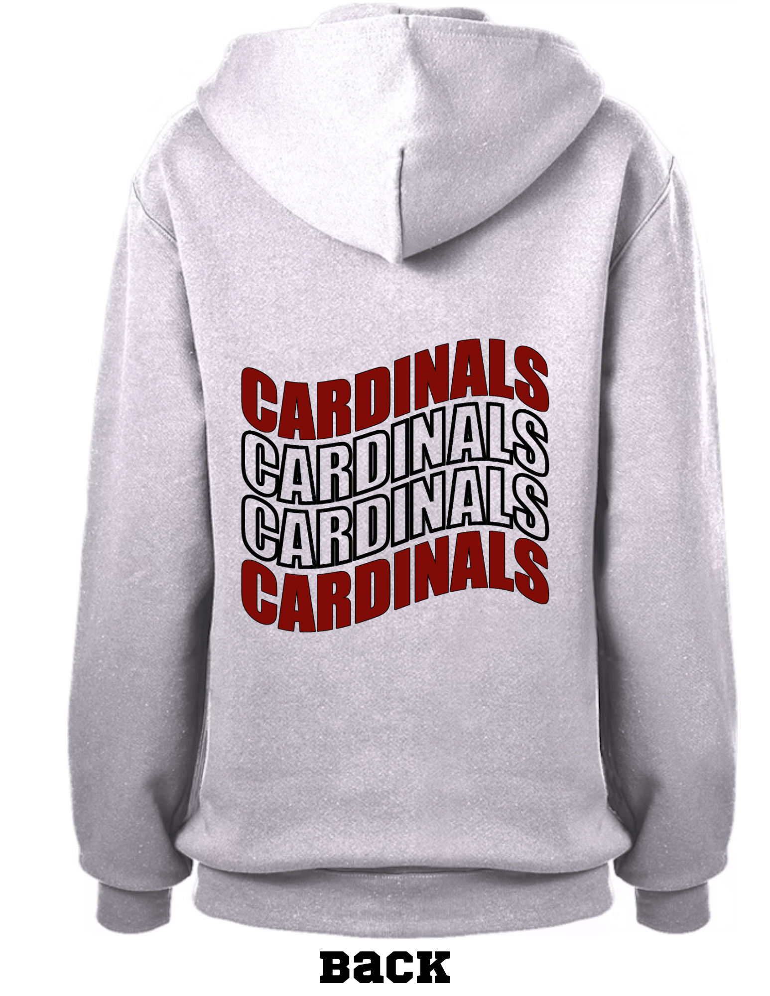 Cardinals Block Letter Zip Front Hoodie Beyond the Barre