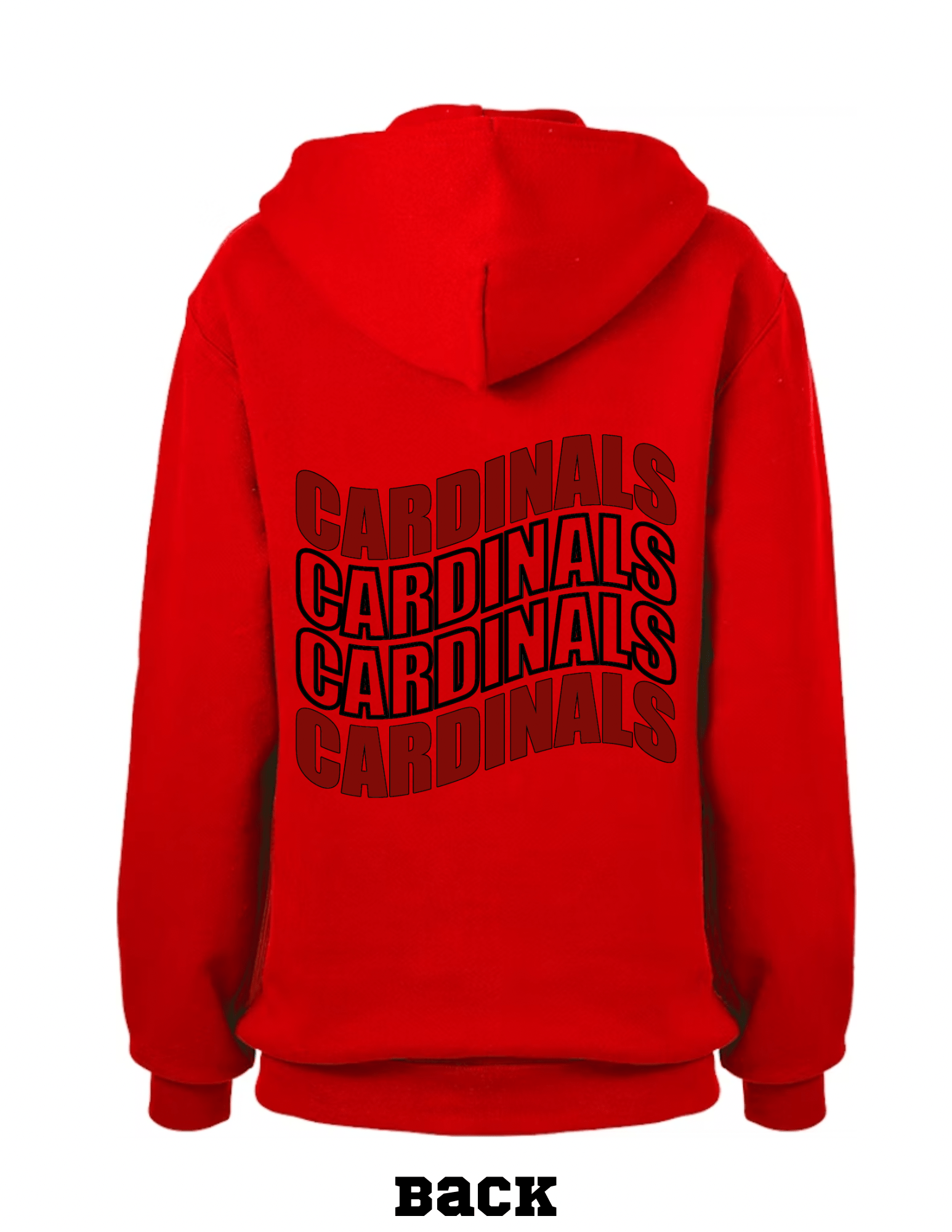 Cardinals Block Letter Zip Front Hoodie Beyond the Barre