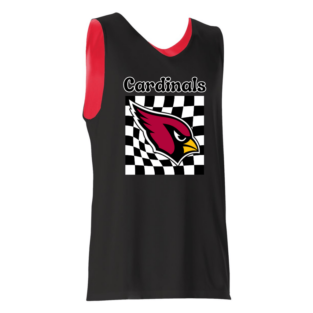 Cardinals Checkered Muscle Tee- Youth Beyond the Barre