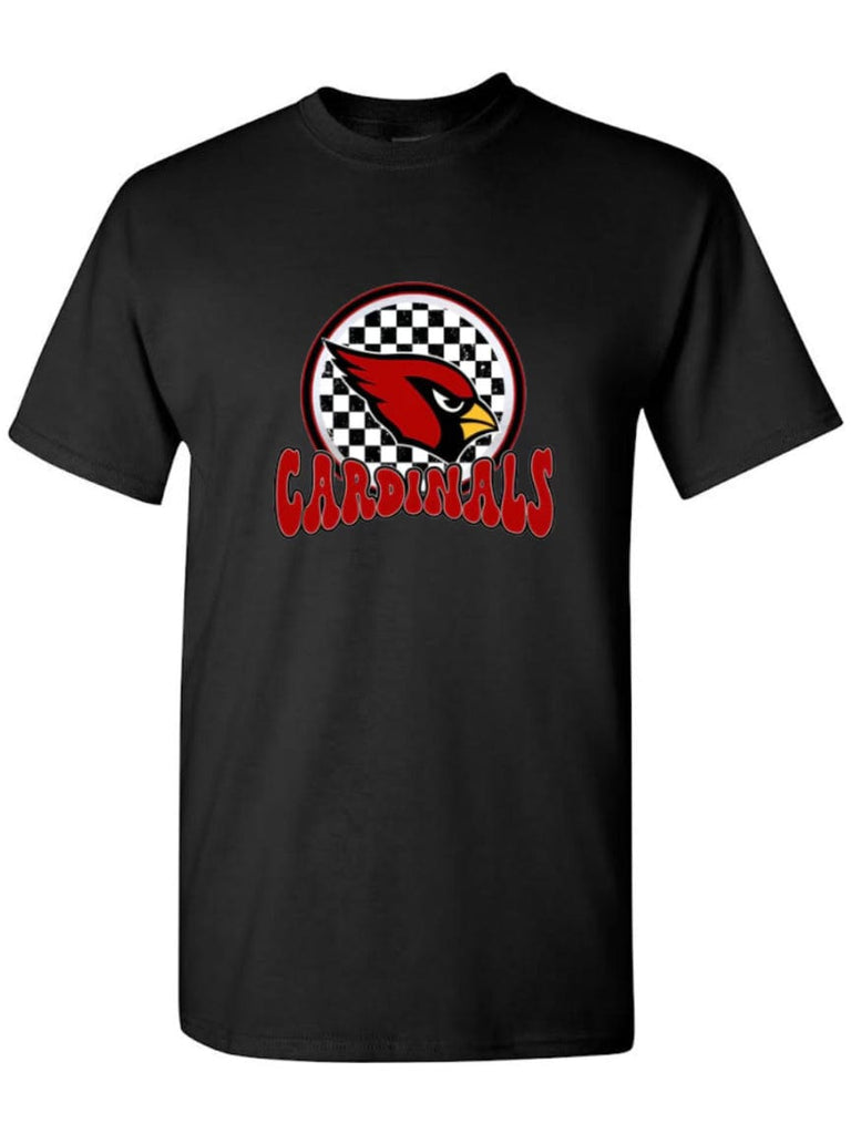 Cardinals Checkered Soft Style T-Shirt- Adult Beyond the Barre