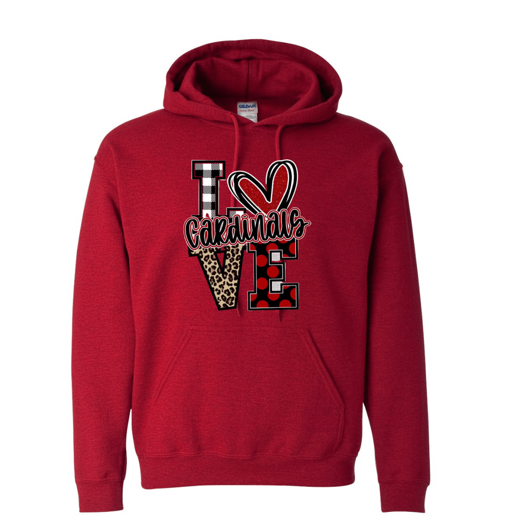 "Love Cardinals" Pullover Hoodie-Adult Beyond the Barre