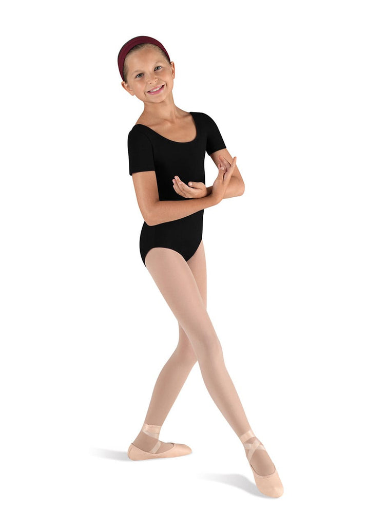 Girls Short Sleeve Round Neck Leotard BLOCH LEOTARD