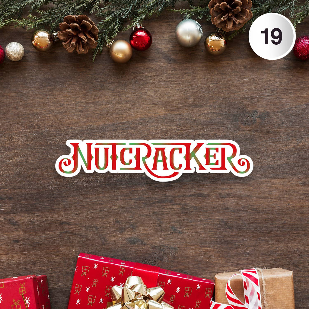 Holiday Nutcracker Red/Green Vinyl Sticker, 4.31" x 1": No Packaging Denali & Co.
