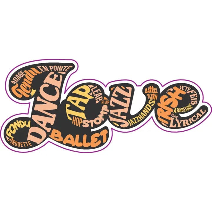 All the Things To Love About Dance Vinyl Sticker, 3" X 1.3" Denali & Co. sticker