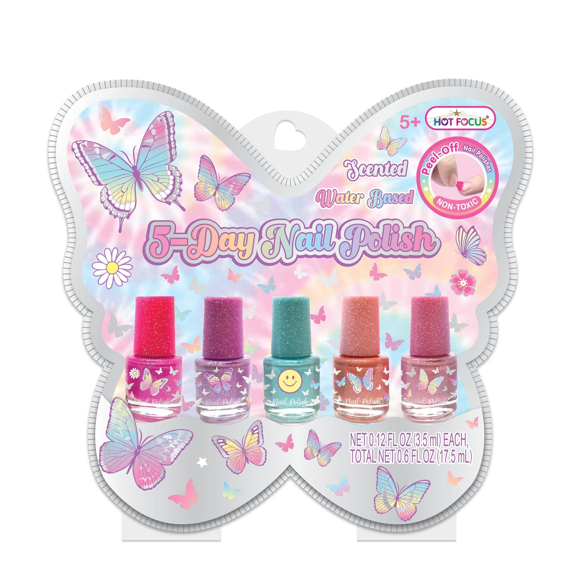 Buy Hot Focus, Inc. - 5 Day Nail Polish, Tie Dye Butterfly Online