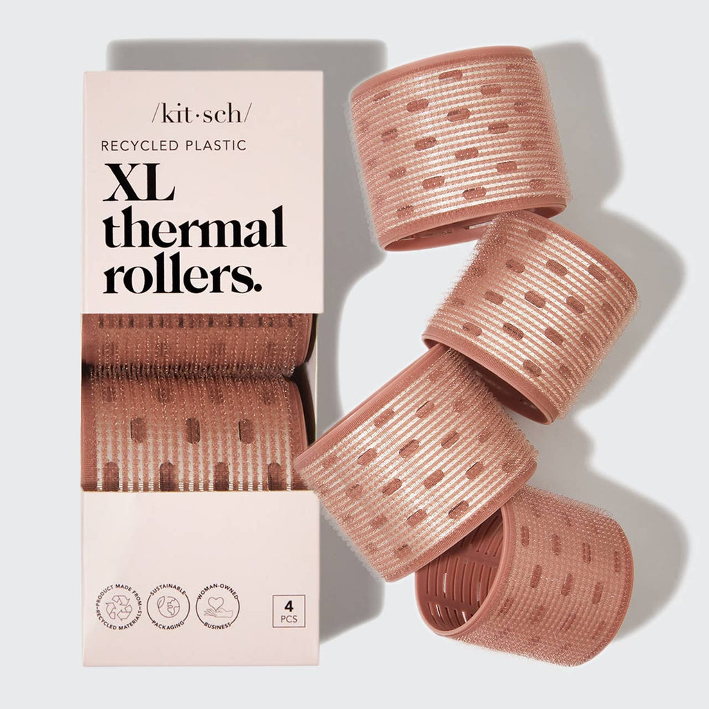 KITSCH - Recycled Plastic XL Thermal Rollers 4pc Set - Terracotta KITSCH