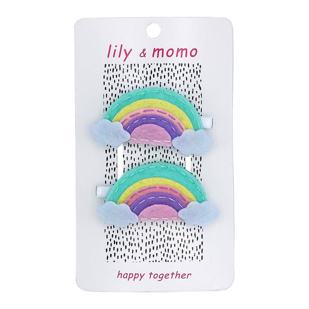 Lily and Momo - Pastel Rainbow Hair Clips- Mint Lily and Momo