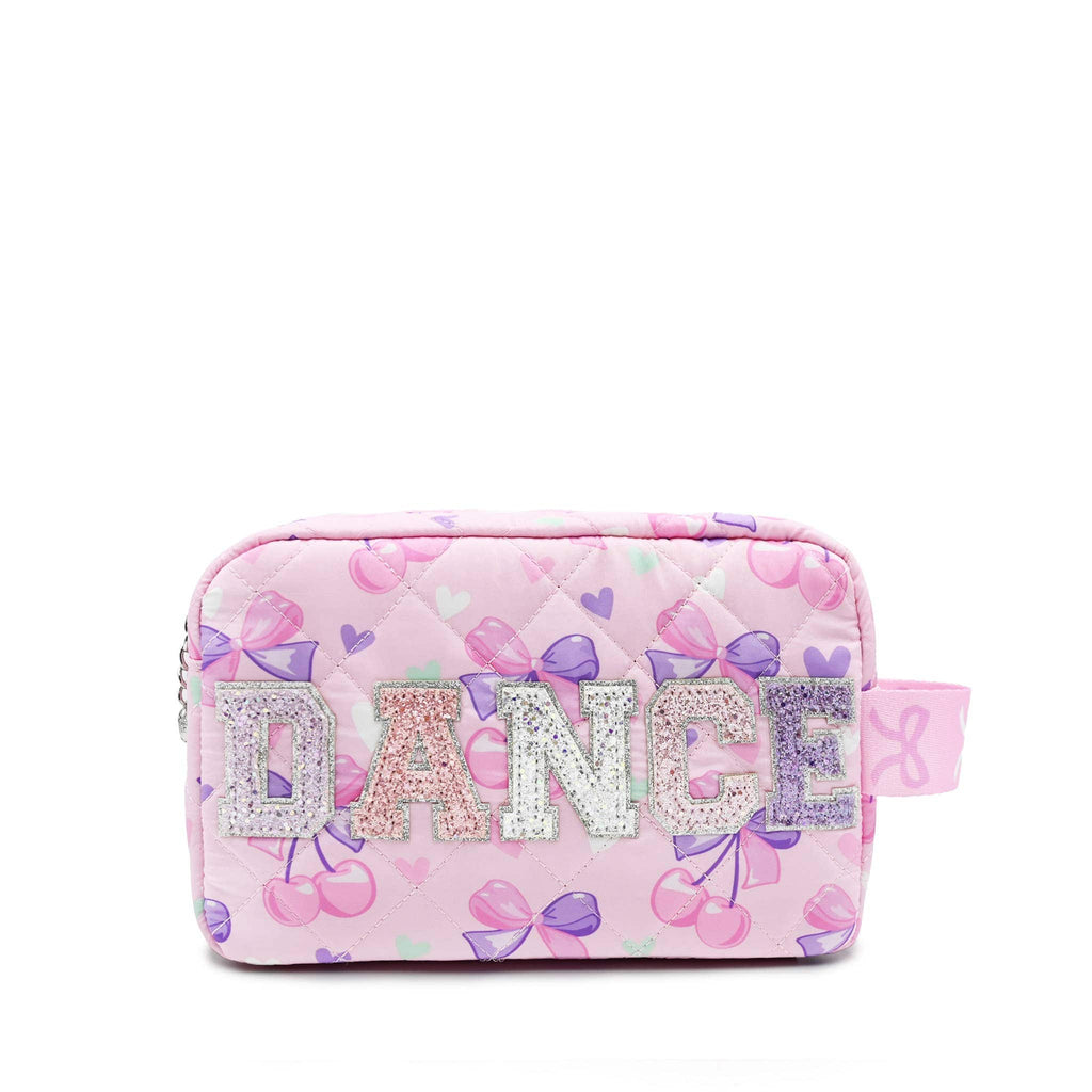 OMG Accessories - 'DANCE' Cherry Bow Printed Quilted Pouch OMG Accessories