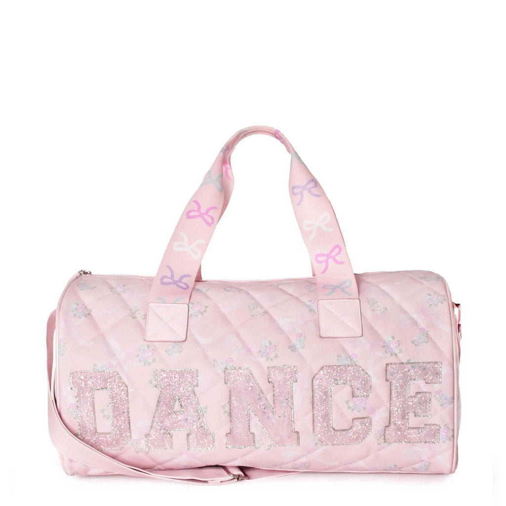 OMG Accessories - 'DANCE' Floral Bow Printed Quilted Large Duffle Bag OMG Accessories