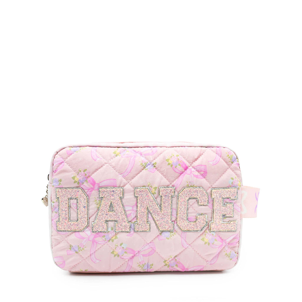 OMG Accessories - 'DANCE' Floral Bow Printed Quilted Pouch OMG Accessories