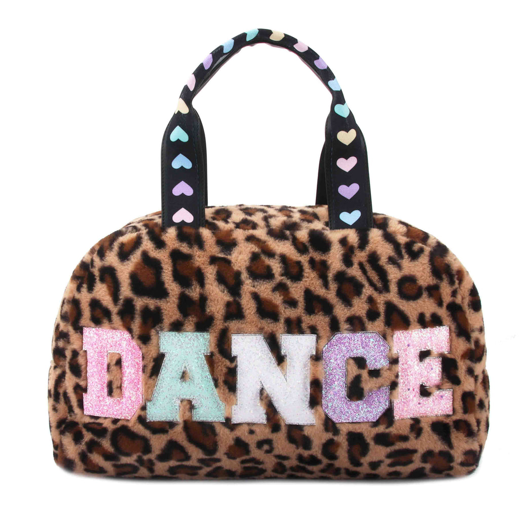 OMG Accessories - 'Dance' Leopard Plush Medium Duffle Bag OMG Accessories