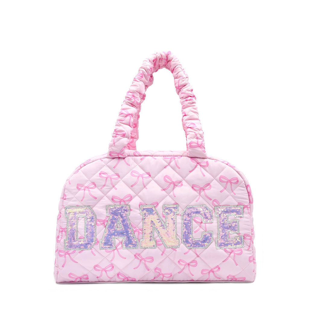 OMG Accessories - 'DANCE' Quilted Bow Print Medium Duffle Bag OMG Accessories