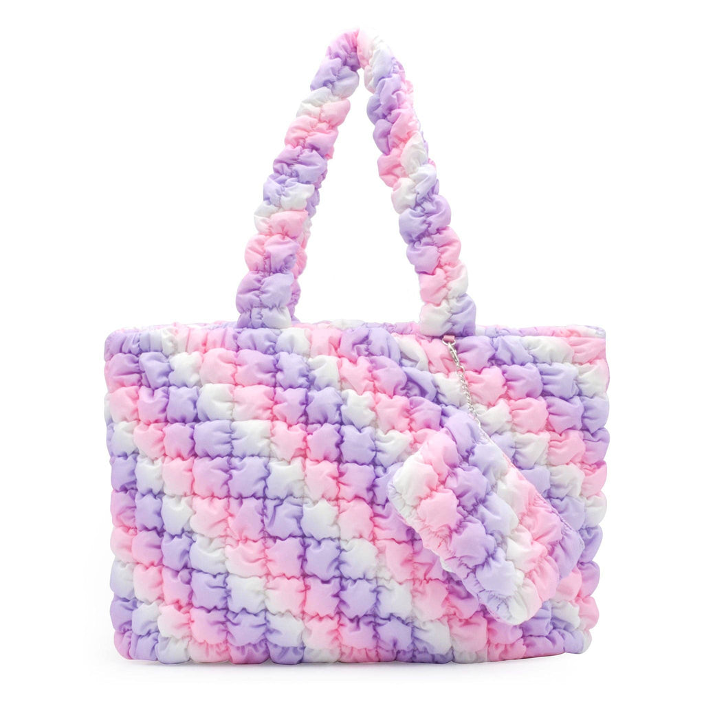 OMG Accessories - Quilted Scrunchies Large Tote Bag with Coin Purse OMG Accessories