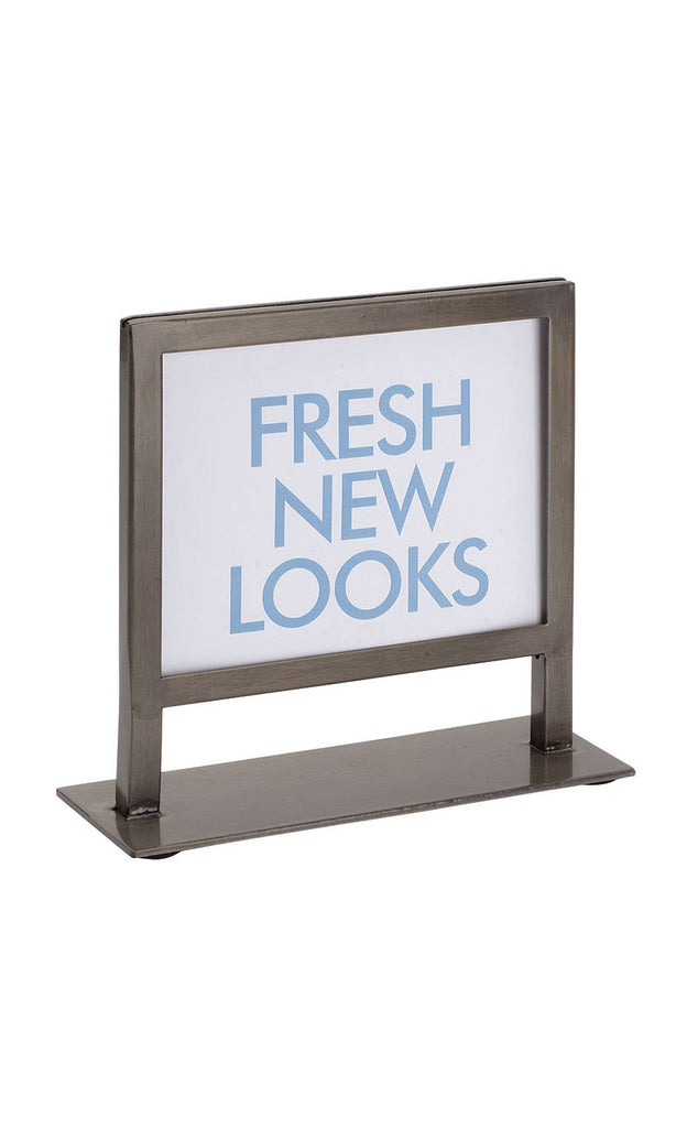 Store Supply Warehouse - Boutique Raw Steel 5.5" X 7" Countertop Sign Holder Store Supply Warehouse