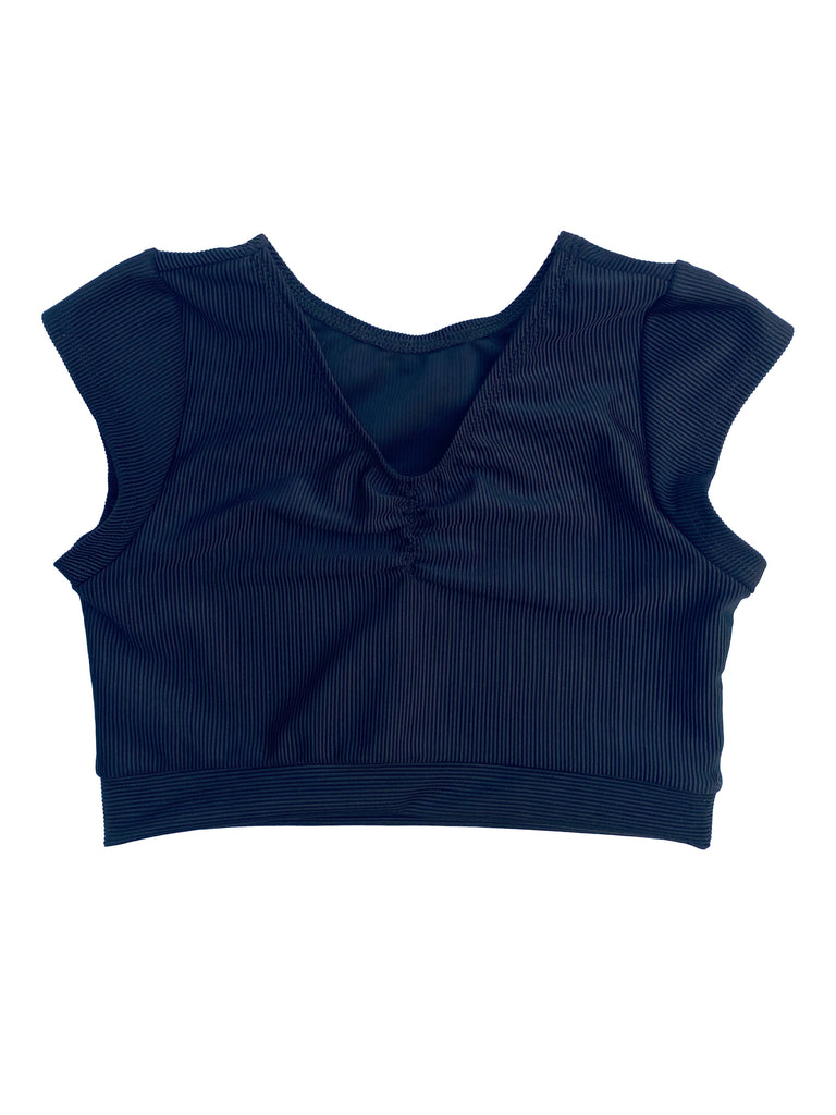 Whitney Deal Dancewear - Black Ribbed Crop  | Dancewear for Girls Whitney Deal Dancewear