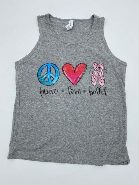 BunThreads Peace-Love-Ballet Tank Top